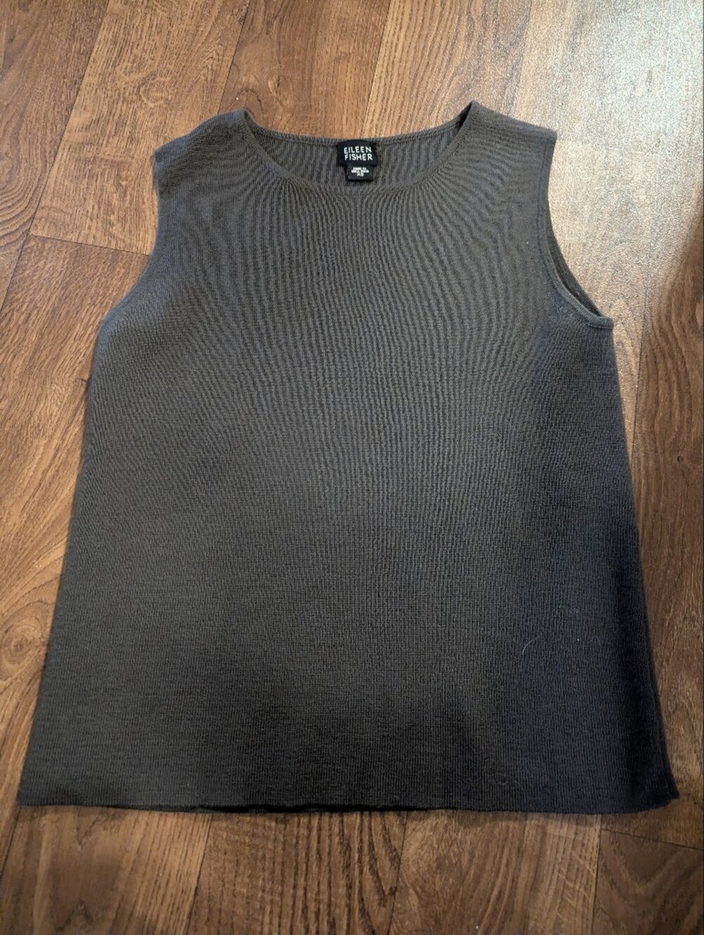 Eileen Fisher Xs Brown Merino Wool Sleeveless Knit Shell Top Hong Kong